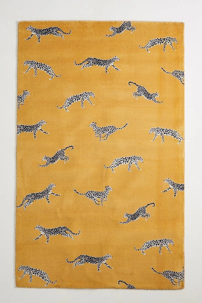 Shop Anthropologie Cheetah Rug By  In Yellow Size 5x8