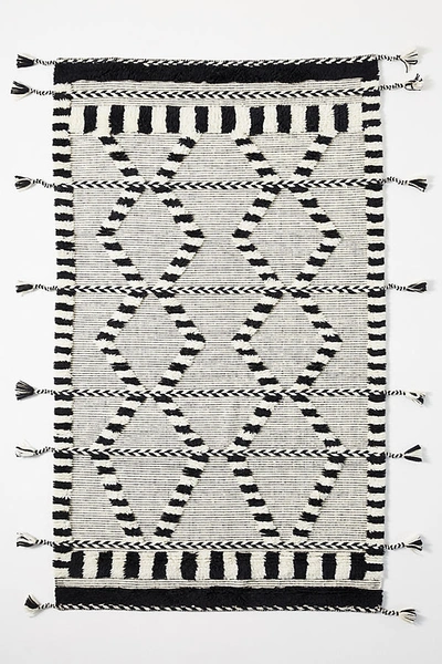 Shop Anthropologie Criss-cross Flat-woven Rug By  In Black Size 8 X 10