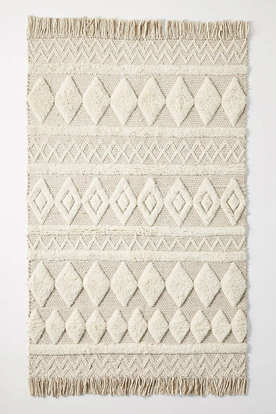 Shop Anthropologie Woven Priya Rug By  In Beige Size 2 X 3