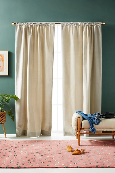 Shop Anthropologie Matte Velvet Curtain By  In Grey Size 50x63
