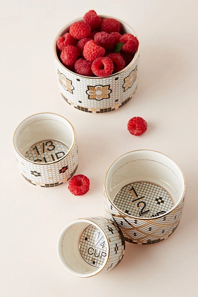 Shop Anthropologie Bistro Tile Measuring Cups, Set Of 4 By  In Assorted Size Meas Cups