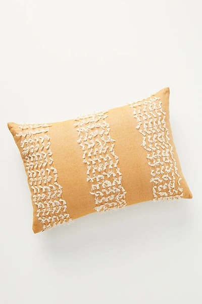 Shop Anthropologie Embellished Priya Pillow By  In Yellow Size 14" X 20"