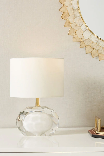 Shop Anthropologie Mara Faceted Table Lamp In White
