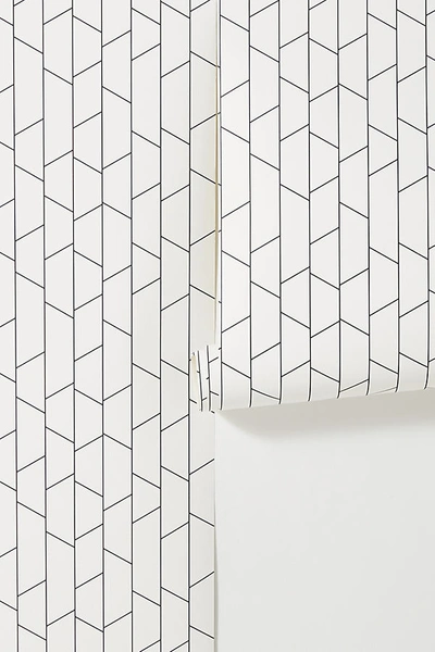 Shop Anthropologie Angle Geometric Wallpaper In White