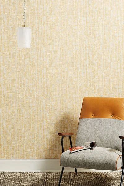 Shop Anthropologie Hanko Abstract Texture Wallpaper In Yellow
