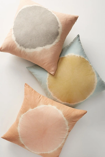 Shop Anthropologie Flower-dyed Ardel Pillow By  In Blue Size 20 In Sq