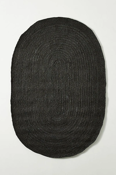 Shop Anthropologie Handwoven Lorne Oval Rug By  In Black Size 4 X 6