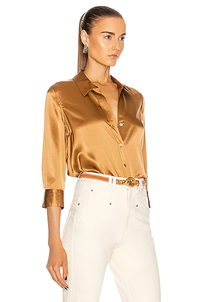 Shop L Agence Dani 3/4 Sleeve Blouse In Biscotti