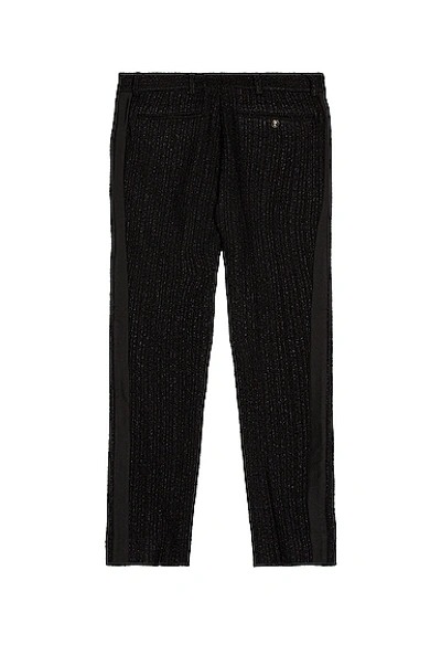 Shop Amiri Cropped Skinny Boucle Track Pants In Black & Black
