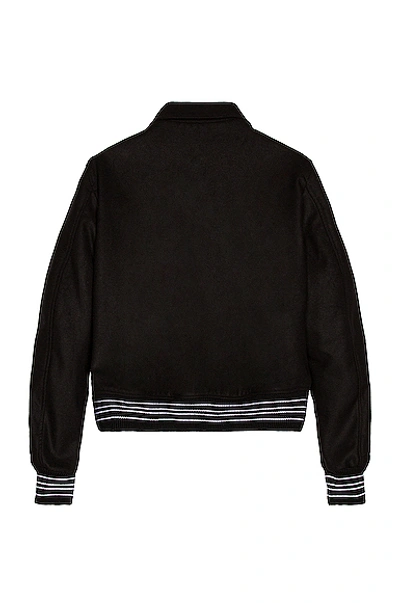 Shop Amiri Chenille Bones Teddy Jacket In Black