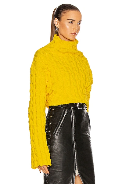 Shop Balenciaga Long Sleeve High Neck Sweater In Yellow