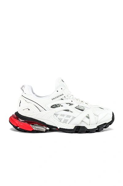 Shop Balenciaga Track.2 低帮运动鞋 In White & Red & Black