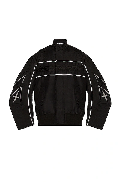 Shop Balenciaga Racing Jacket In Black & Grey