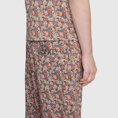 Shop Gucci Liberty Floral Cotton Shorts In Pink