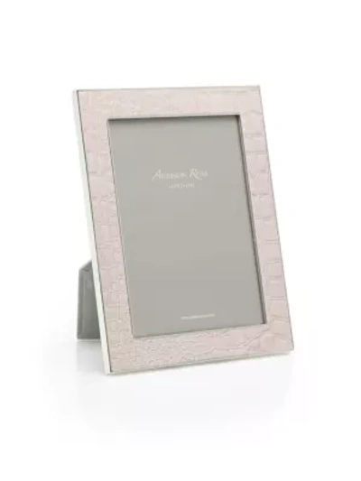 Shop Addison Ross Croc-embossed Photo Frame In Cream