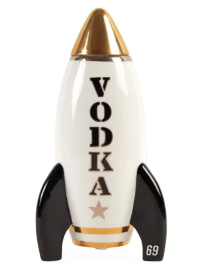 Shop Jonathan Adler 24k Gold Detailed Vodka Rocket Decanter In White