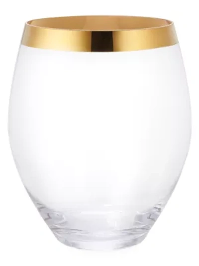 Shop Aerin Gabriel Small Hurricane Glass In Clear Gold