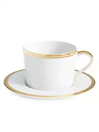 Shop Ralph Lauren Wilshire Tea Cup & Saucer In Gold