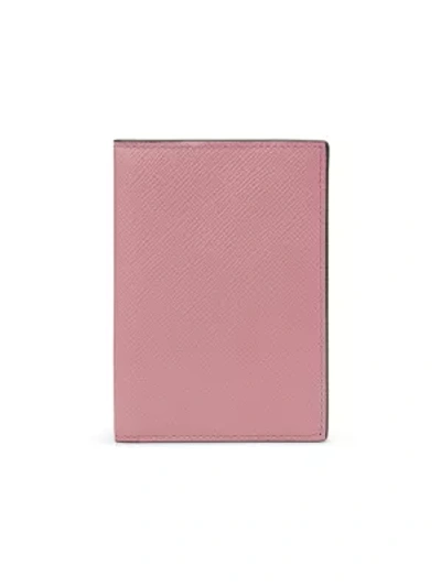 Shop Smythson Panama Leather Passport Cover In Pink