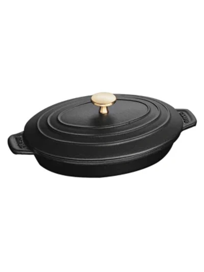 Shop Staub Oval Covered Baking Dish/9" X 6.6" In Matte Black