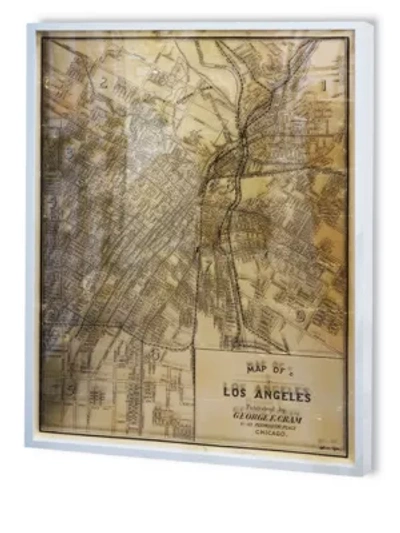 Shop Oliver Gal Framed Hatcher & Ethan Los Angeles 1899 Print In Gold