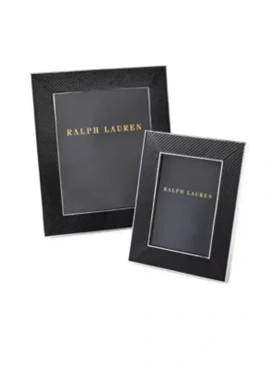 Shop Ralph Lauren Sutton Woven Leather Frame In Black