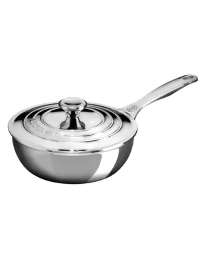Shop Le Creuset 2-quart Stainless Steel Sauce Pan With Lid In Grey
