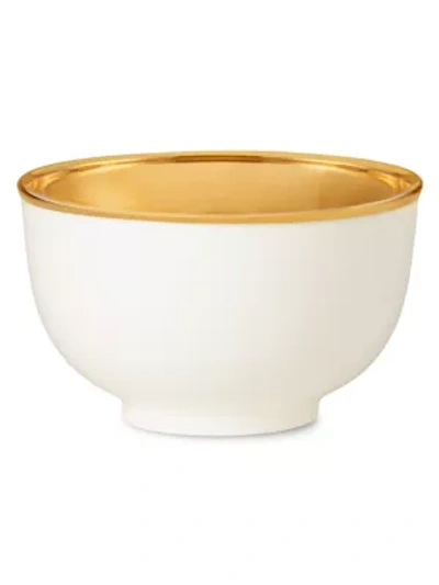 Shop Aerin Elia 18k Yellow Goldplated & Ceramic Bowl In Cream