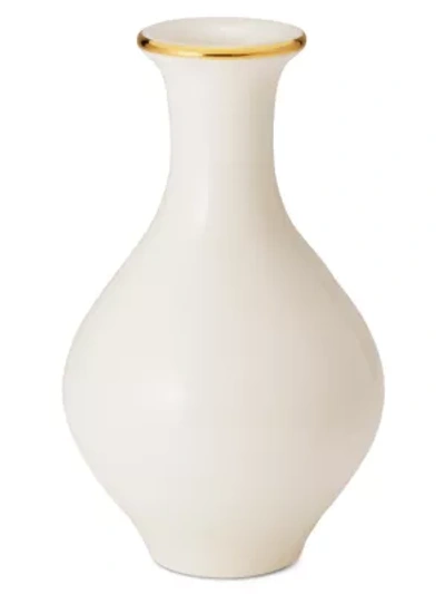 Shop Aerin Sancia Baluster 18k Yellow Goldplated & Ceramic Vase In White