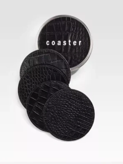 Shop Graphic Image 4-piece Croco Leather Coaster Set