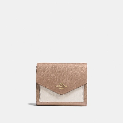 Shop Coach Small Wallet In Colorblock - Women's In Brass/taupe Multi
