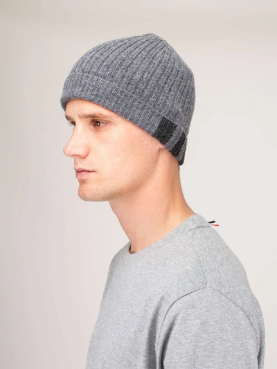 Shop Thom Browne Rib Hat Merino Wool In Grey