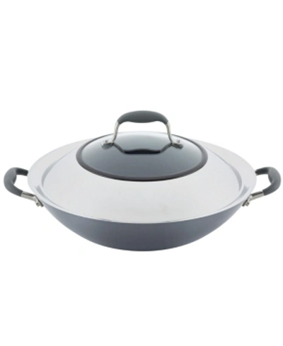 Shop Anolon Advanced Home Hard-anodized Nonstick Wok With Side Handles, 14" In Moonstone