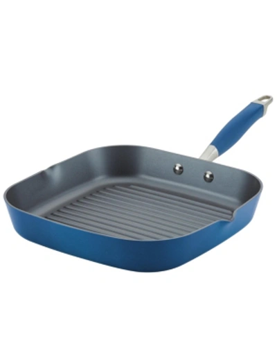 Shop Anolon Advanced Home Hard-anodized 11" Nonstick Deep Square Grill Pan In Indigo