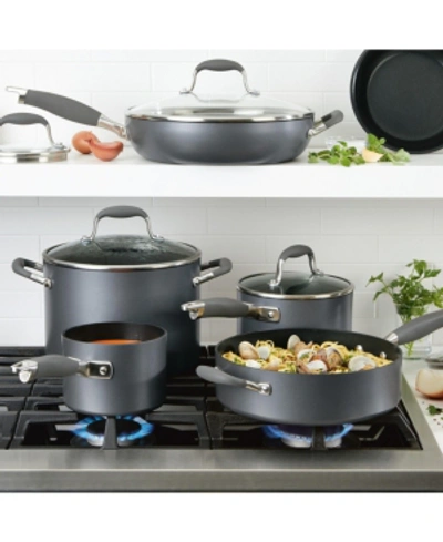 Shop Anolon Advanced Home Hard-anodized Nonstick Cookware Set, 11 Piece In Moonstone