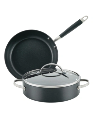Shop Anolon Advanced Home Hard-anodized Nonstick 3-pc. Cookware Set In Onyx