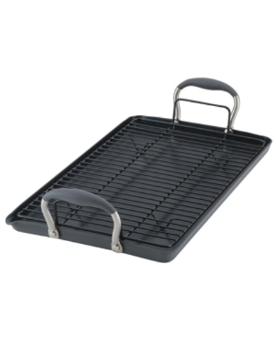 Anolon Advanced Home Hard-anodized Nonstick Double Burner Griddle, 10" X 18" In Moonstone