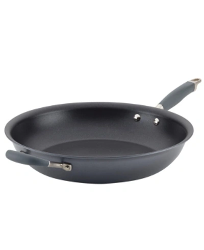 Shop Anolon Advanced Home Hard-anodized Nonstick 14.5" Skillet With Helper Handle In Moonstone