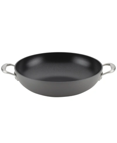 Shop Anolon Allure Hard-anodized Nonstick 12" Wok With Side Handles In Dark Gray