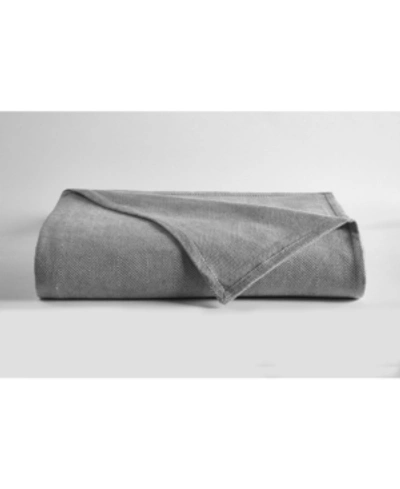 Shop Downtown Company Herringbone Blanket, Twin Bedding In Gray/white