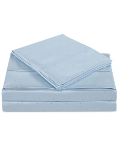Shop Charisma Closeout!  Classic Cotton Sateen 310 Thread Count 4-pc. Dot Queen Sheet Set Bedding In Skyway