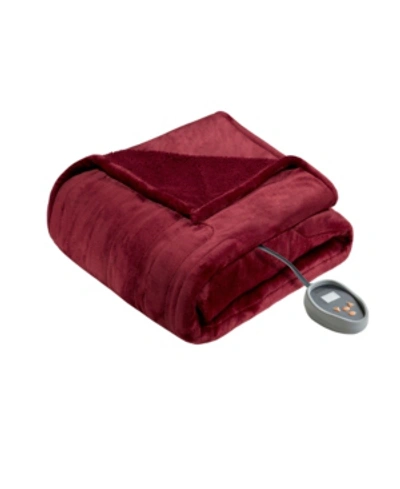 Shop Beautyrest Berber Electric Blanket, Queen In Garnet