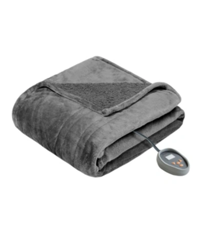 Shop Beautyrest Berber Electric Blanket, Queen In Grey