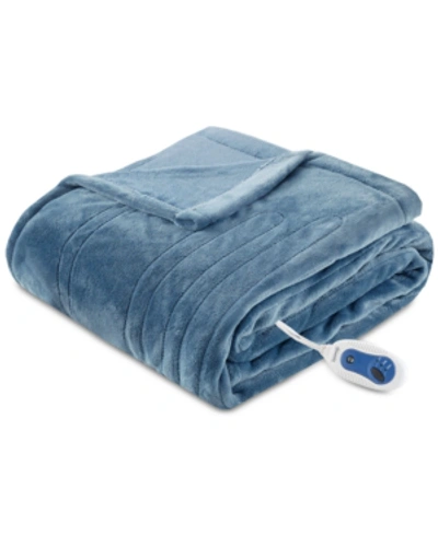 Shop Beautyrest Plush Electric Throw, 60" X 70" In Sapphire Blue