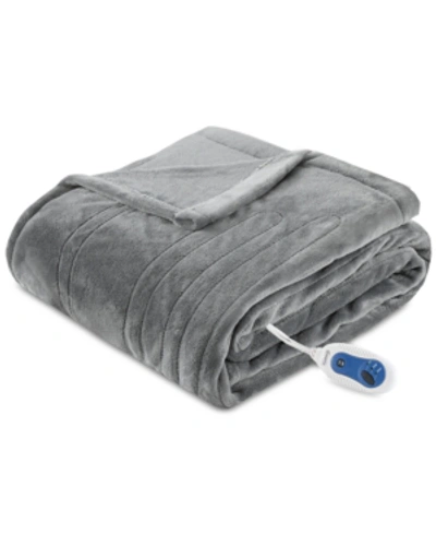 Shop Beautyrest Plush Electric Throw, 60" X 70" In Grey