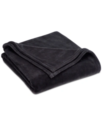 Vellux Sheared Mink Twin Blanket Bedding In Charcoal