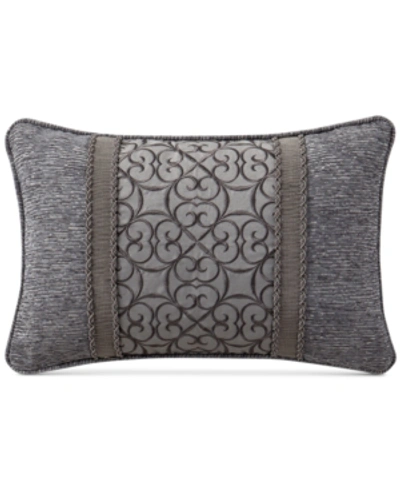 Shop Waterford Closeout!  Carrick Reversible 12" X 18" Embroidered Breakfast Decorative Pillow Bedding In Silver/gold