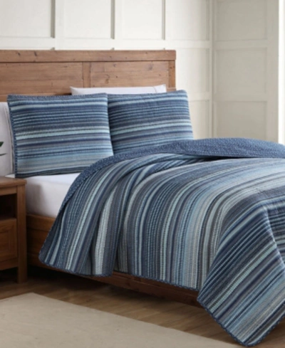 Shop American Home Fashion Estate Taj King 3 Piece Quilt Set In Blue