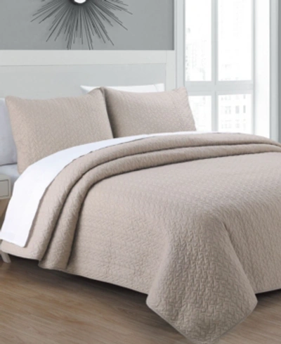 Shop American Home Fashion Estate Tristan King 3 Piece Quilt Set In Taupe