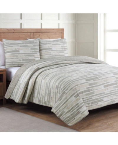 Shop American Home Fashion Estate Algarve 3 Piece King Quilt Set In Taupe